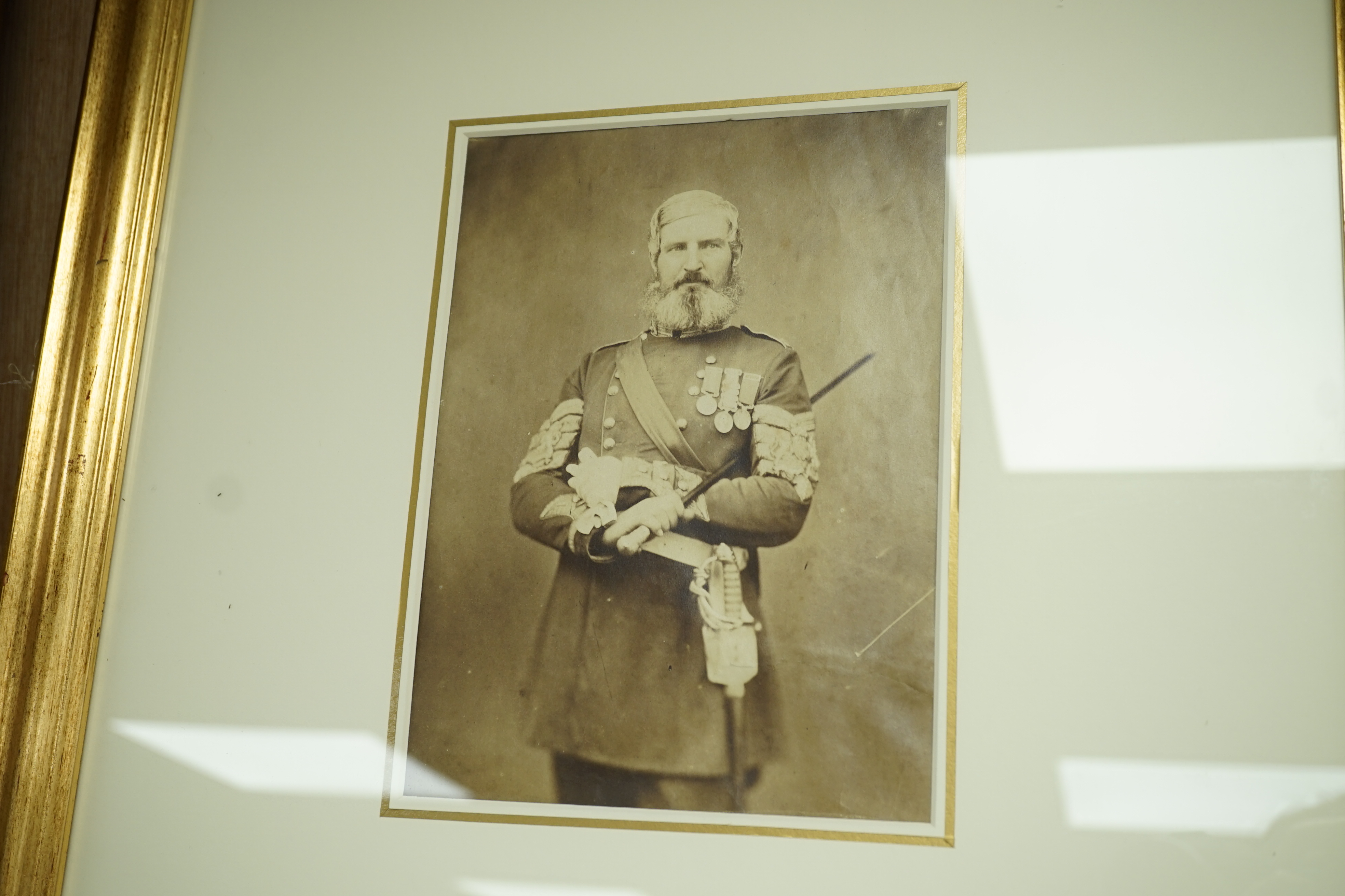 Robert Howlett (1831-1858), albumen print, Portrait of Sgt. Major Edwards of the Scottish Fusilier Guards, 22 x 16cm